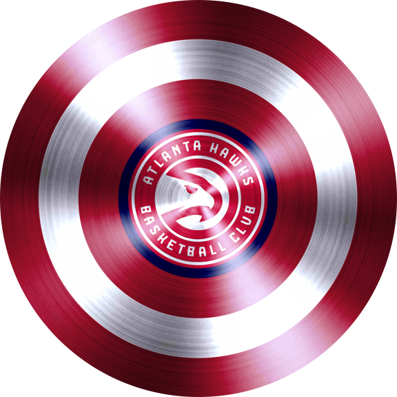 Captain American Shield With Atlanta Hawks Logo vinyl decal